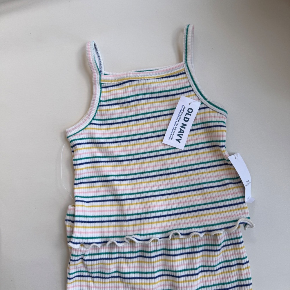 Old Navy Baby Girls 3-6M Multi Stripe Fitted Rib-Knit 2-Piece Set NWT